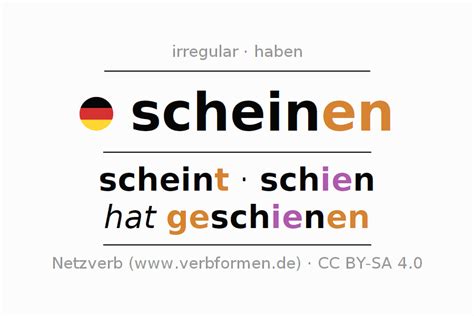 scheinen konjugation|verb scheinen übersetzung.